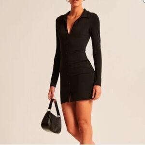 Abercrombie & Fitch Ruched Knit Dress Black Size XS